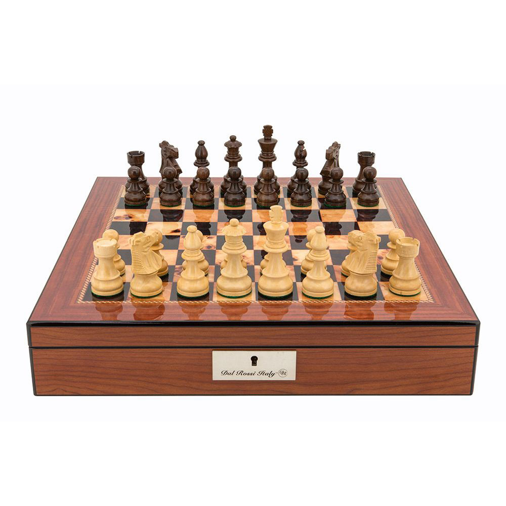 Dal Rossi 16 Staunton Walnut Chess Set with 85mm Sheesham Chess Pieces